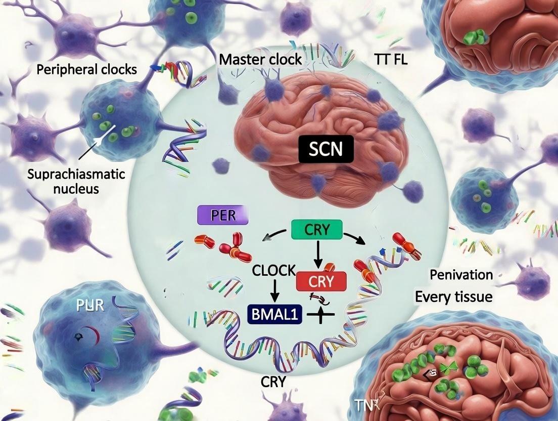 Diagram of the molecular mechanisms regulating circadian rhythms in humans